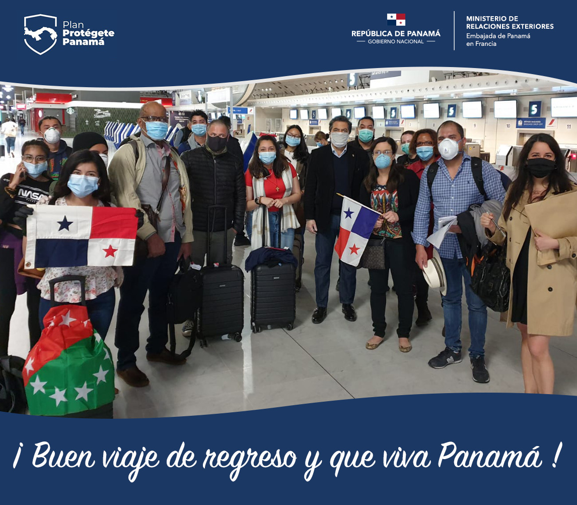 Mensaje de la Embajada de Panamá en Francia a los pasajeros y personas involucradas en el Vuelo Humanitario del 10 de mayo de 2020