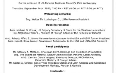 Acompáñanos en el evento “Reafirmando las Relaciones Panamá – Estados Unidos, más allá del Covid”