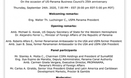 Acompáñanos en el evento “Reafirmando las Relaciones Panamá – Estados Unidos, más allá del Covid”