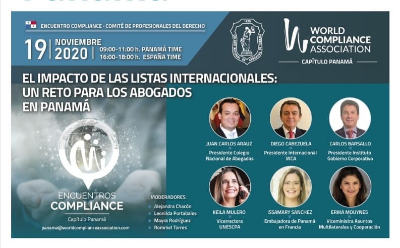 Nuestras Viceministra y Embajadora han sido invitadas al evento “El impacto de las listas internacionales: Un reto para los abogados en Panamá”