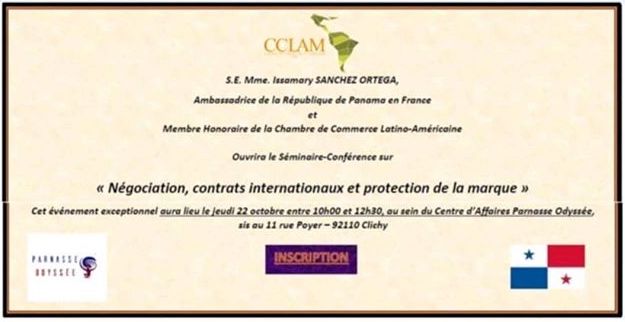 SE Issamary Sánchez ha sido invitada para la apertura del Seminario sobre “Negociación, Contratos Internacionales y Protección de la marca”
