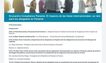 Programa del Encuentro Compliance Panamá, que se celebrará el próximo 19 de noviembre