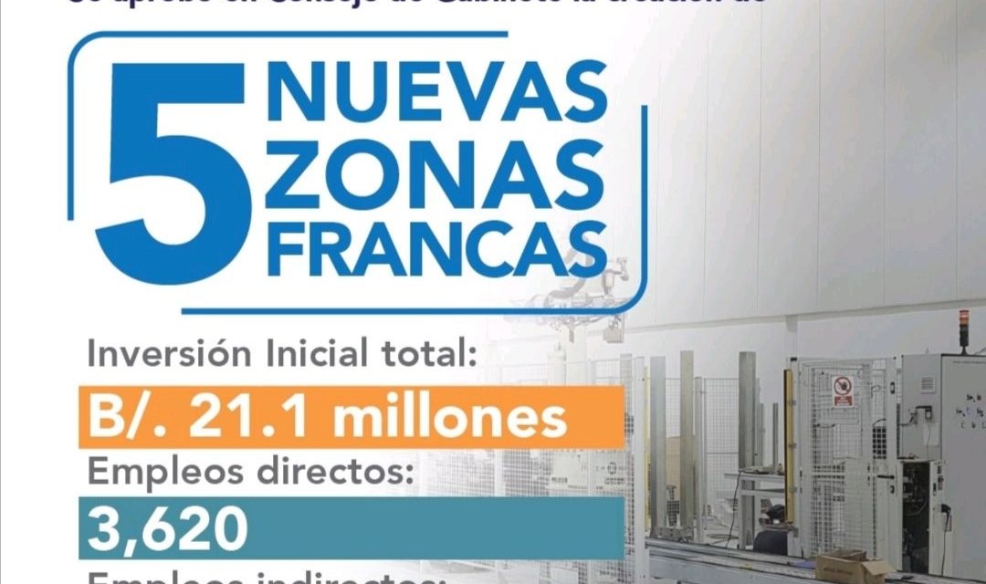 CRÉATION DE CINQ NOUVELLES ZONES FRANCHES AU PANAMA