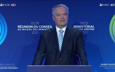 Participamos de la ceremonia de entrega del nuevo Secretario General de la OCDE, Matías Cormann.