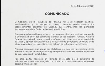 Comunicado del Gobierno Nacional sobre los acontecimientos recientes en Ucrania.