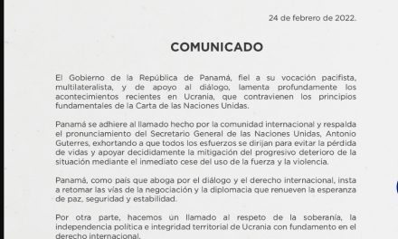 Message du gouvernement de la République du Panama concernant les événements en Ukraine.