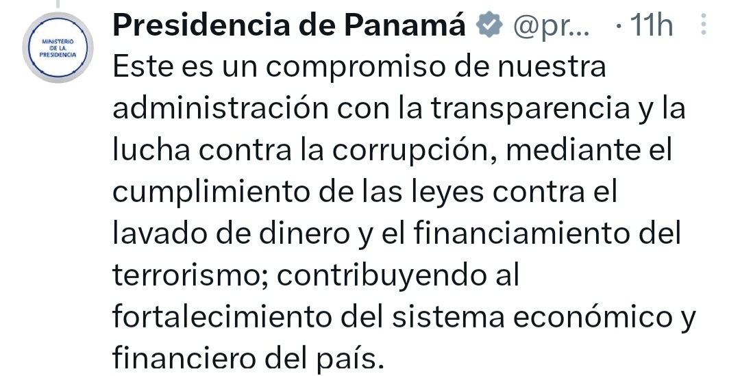Compromiso de Panamá en materia de transparencia y lucha AML.